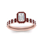 Load image into Gallery viewer, emerald-cut-ruby-halo-wedding-ring-set-in-rose-gold-FD8523EMGRUDR-NL-RG
