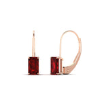 Load image into Gallery viewer, emerald-cut-ruby-leverback-3-ct.-solitaire-earrings-in-rose-gold-FDEAR-9225EMGRUDR-3.00 CT-NL-RG
