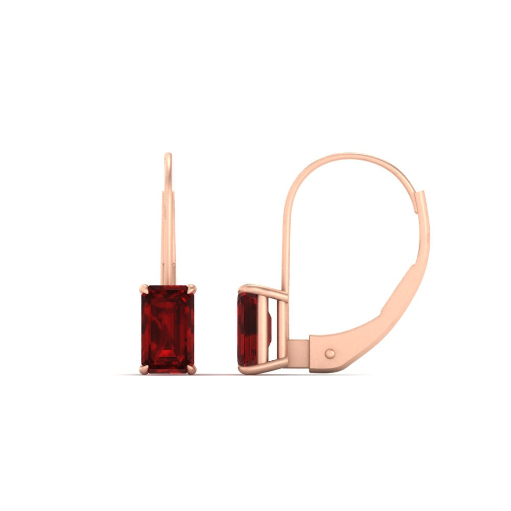 emerald-cut-ruby-leverback-3-ct.-solitaire-earrings-in-rose-gold-FDEAR-9225EMGRUDR-3.00 CT-NL-RG