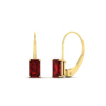 Load image into Gallery viewer, emerald-cut-ruby-leverback-3-ct.-solitaire-earrings-in-yellow-gold-FDEAR-9225EMGRUDR-3.00 CT-NL-YG
