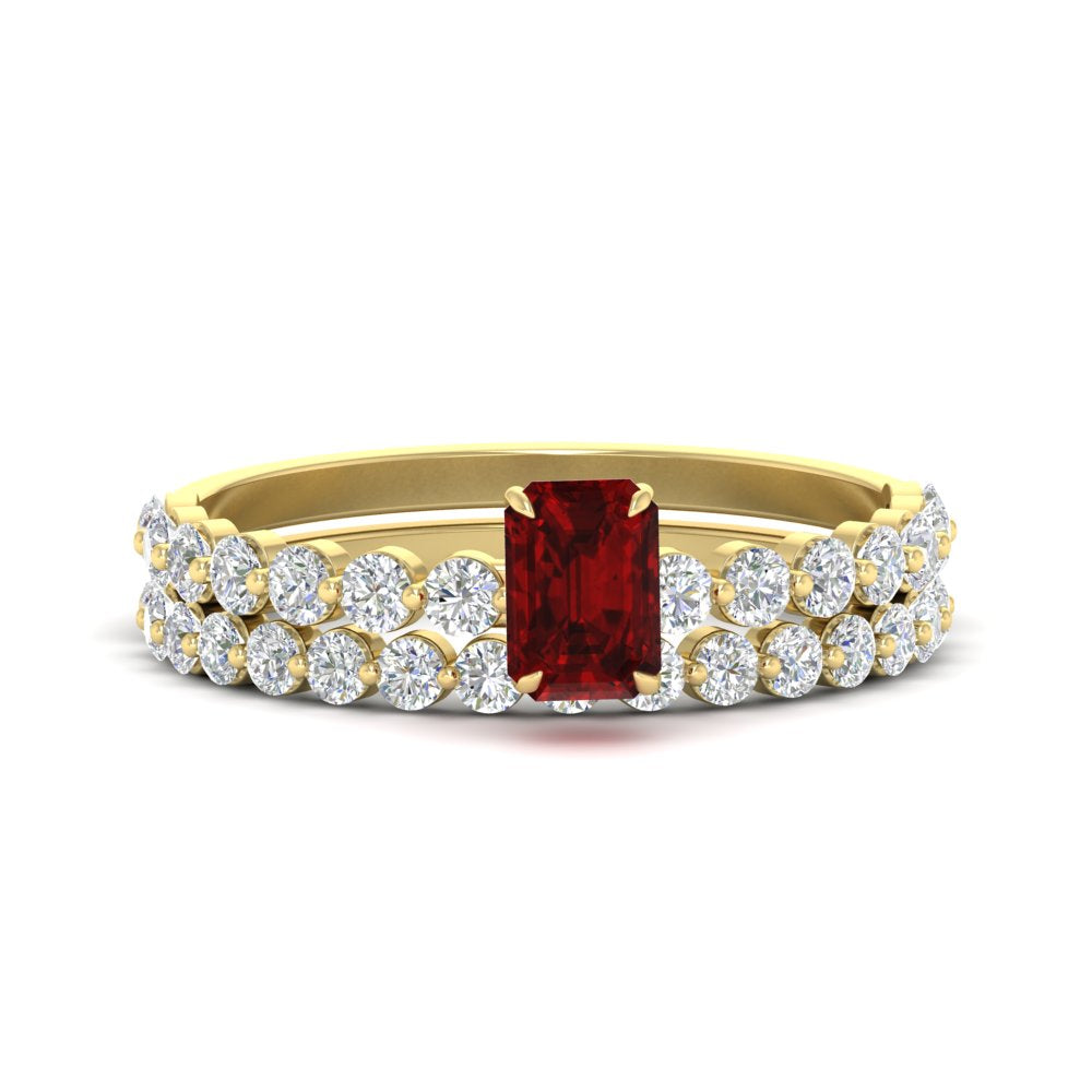 emerald-cut-ruby-single-prong-diamond-bridal-rings-set-in-FDENS3023EMGRUDR-NL-YG-GS