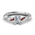 Thumbnail 19 - emerald-cut-ruby-twisted-vine-engagement-ring-in-white-gold-FD9127EMRGRUDR-NL-WG