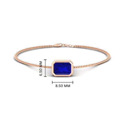 1 Carat Bezel Set Emerald Chain Bracelet