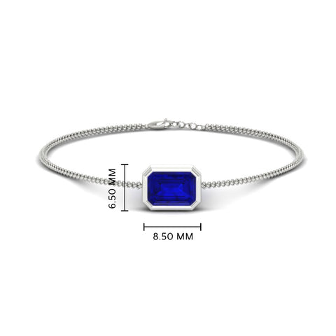 1 Carat Bezel Set Emerald Chain Bracelet