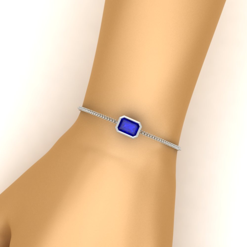 1 Carat Bezel Set Emerald Chain Bracelet