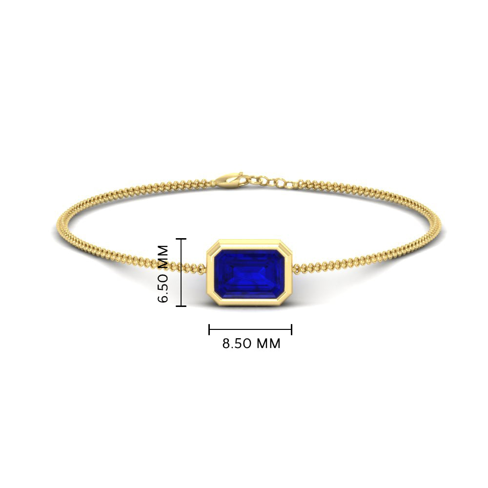 1 Carat Bezel Set Emerald Chain Bracelet