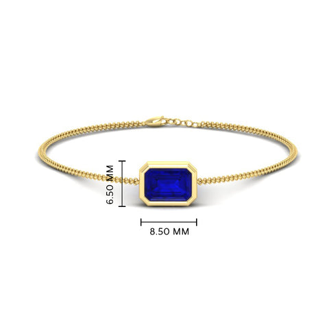 1 Carat Bezel Set Emerald Chain Bracelet