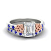 Load image into Gallery viewer, emerald-cut-sapphire-channel-band-celtic-bridal-set-in-white-gold-fdens2255emgsablsleep-nl-wg-ws2