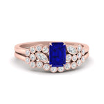 Load image into Gallery viewer, emerald-cut-sapphire-cluster-wedding-set-in-rose-gold-FDENS3110EMGSABL-NL-RG.jpg