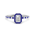 Thumbnail 41 - emerald-cut-sapphire-halo-petite-engagement-ring-in-white-gold-FD8523EMRGSABLANGLE3-NL-WG