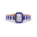 Load image into Gallery viewer, emerald-cut-sapphire-halo-wedding-ring-set-in-rose-gold-FD8523EMGSABL-NL-RG

