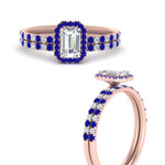 Load image into Gallery viewer, emerald-cut-sapphire-halo-wedding-ring-set-in-rose-gold-FD8523EMGSABL-NL-RG
