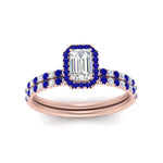 Load image into Gallery viewer, emerald-cut-sapphire-halo-wedding-ring-set-in-rose-gold-FD8523EMGSABL-NL-RG
