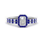 Load image into Gallery viewer, emerald-cut-sapphire-halo-wedding-ring-set-in-white-gold-FD8523EMGSABL-NL-WG
