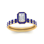 Load image into Gallery viewer, emerald-cut-sapphire-halo-wedding-ring-set-in-yellow-gold-FD8523EMGSABL-NL-YG
