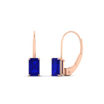 Load image into Gallery viewer, emerald-cut-sapphire-leverback-3-ct.-solitaire-earrings-in-rose-gold-FDEAR-9225EMGSABL-3.00 CT-NL-RG
