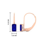 Load image into Gallery viewer, emerald-cut-sapphire-leverback-3-ct.-solitaire-earrings-in-rose-gold-FDEAR-9225EMGSABL-3.00 CT-NL-RG

