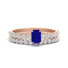 Load image into Gallery viewer, emerald-cut-sapphire-single-prong-diamond-bridal-rings-set-in-FDENS3023EMGSABL-NL-RG-GS