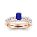 Load image into Gallery viewer, emerald-cut-sapphire-single-prong-diamond-bridal-rings-set-in-FDENS3023EMGSABL-NL-RG-GS
