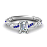 Load image into Gallery viewer, emerald-cut-sapphire-twisted-vine-engagement-ring-in-white-gold-FD9127EMRGSABL-NL-WG