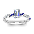Thumbnail 5 - emerald-cut-sapphire-twisted-vine-engagement-ring-in-white-gold-FD9127EMRGSABLANGLE5-NL-WG