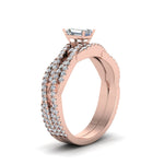 Load image into Gallery viewer, emerald-cut-simple-diamond-twisted-vine-bridal-ring-sets-in-14K-rose-gold-FD8233EM-NL-RG

