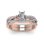Load image into Gallery viewer, emerald-cut-simple-diamond-twisted-vine-bridal-ring-sets-in-14K-rose-gold-FD8233EM-NL-RG
