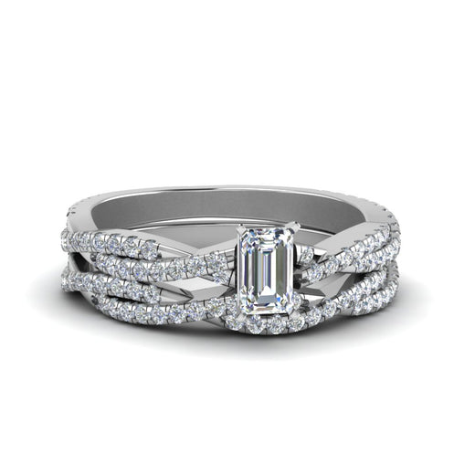 emerald-cut-simple-diamond-twisted-vine-bridal-ring-sets-in-14K-white-gold-FD8233EM-NL-WG