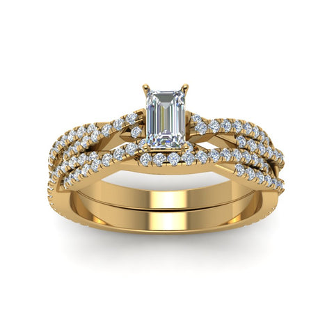 emerald-cut-simple-diamond-twisted-vine-bridal-ring-sets-in-14K-yellow-gold-FD8233EM-NL-YG