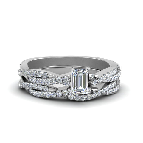 emerald-cut-simple-diamond-twisted-vine-bridal-ring-sets-in-950-Platinum-FD8233EM-NL-WG