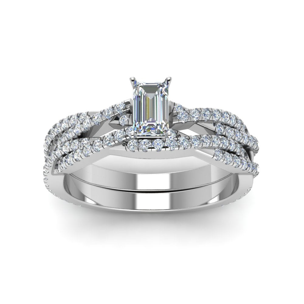 emerald-cut-simple-diamond-twisted-vine-bridal-ring-sets-in-950-Platinum-FD8233EM-NL-WG