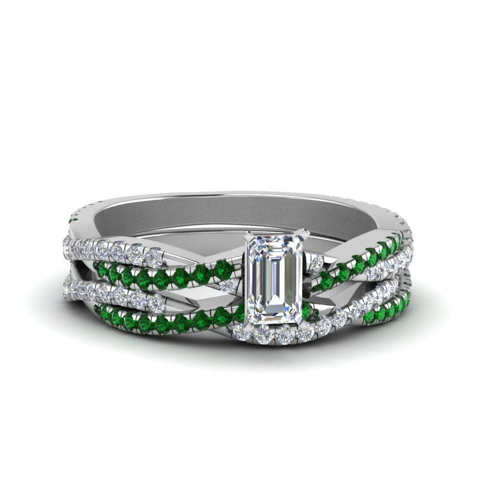 emerald-cut-simple-diamond-twisted-vine-bridal-ring-sets-with-emerald-in-950-Platinum-FD8233EMGEMGR-NL-WG