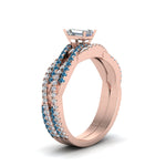 Load image into Gallery viewer, emerald-cut-simple-diamond-twisted-vine-bridal-ring-sets-with-ice-blue-topaz-in-14K-rose-gold-FD8233EMGICBLTO-NL-RG
