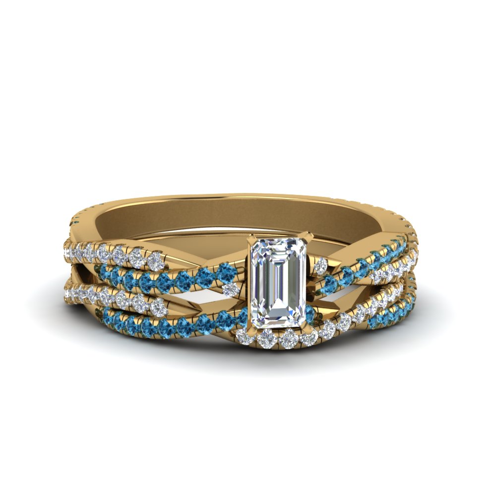 emerald-cut-simple-diamond-twisted-vine-bridal-ring-sets-with-ice-blue-topaz-in-14K-yellow-gold-FD8233EMGICBLTO-NL-YG