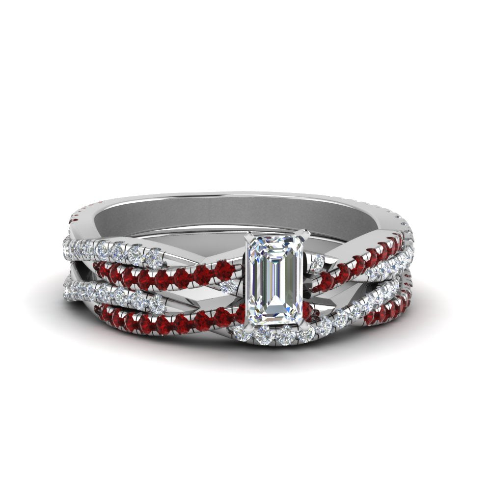 emerald-cut-simple-diamond-twisted-vine-bridal-ring-sets-with-ruby-in-950-Platinum-FD8233EMGRUDR-NL-WG