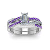 Load image into Gallery viewer, emerald-cut-simple-diamond-twisted-vine-bridal-ring-sets-with-violac-topaz-in-950-Platinum-FD8233EMGVITO-NL-WG
