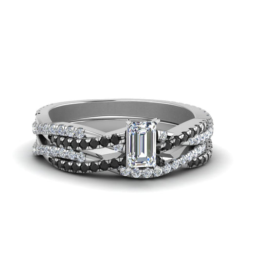 emerald-cut-simple-twisted-vine-bridal-ring-sets-with-black-diamond-in-14K-white-gold-FD8233EMGBLACK-NL-WG