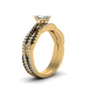 Load image into Gallery viewer, emerald-cut-simple-twisted-vine-bridal-ring-sets-with-black-diamond-in-14K-yellow-gold-FD8233EMGBLACK-NL-YG