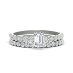 Load image into Gallery viewer, emerald-cut-single-prong-diamond-bridal-rings-set-in-FDENS3023EM-NL-WG-GS
