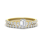 Load image into Gallery viewer, emerald-cut-single-prong-diamond-bridal-rings-set-in-FDENS3023EM-NL-YG-GS

