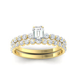 Load image into Gallery viewer, emerald-cut-single-prong-diamond-bridal-rings-set-in-FDENS3023EM-NL-YG-GS
