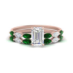 Load image into Gallery viewer, emerald-cut-single-prong-marquise-emerald-engagement-ring-and-band-in-FD9939EMGEMGR-NL-RG
