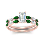 Load image into Gallery viewer, emerald-cut-single-prong-marquise-emerald-engagement-ring-and-band-in-FD9939EMGEMGR-NL-RG

