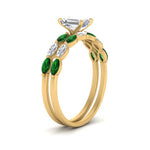 Load image into Gallery viewer, emerald-cut-single-prong-marquise-emerald-engagement-ring-and-band-in-FD9939EMGEMGR-NL-YG
