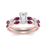 Load image into Gallery viewer, emerald-cut-single-prong-marquise-pink-sapphire-engagement-ring-and-band-in-FD9939EMGSADRPI-NL-RG

