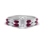 Load image into Gallery viewer, emerald-cut-single-prong-marquise-pink-sapphire-engagement-ring-and-band-in-FD9939EMGSADRPI-NL-WG
