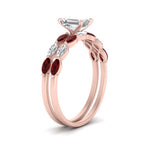 Load image into Gallery viewer, emerald-cut-single-prong-marquise-ruby-engagement-ring-and-band-in-FD9939EMGRUDR-NL-RG

