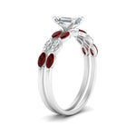 Load image into Gallery viewer, emerald-cut-single-prong-marquise-ruby-engagement-ring-and-band-in-FD9939EMGRUDR-NL-WG
