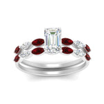 Load image into Gallery viewer, emerald-cut-single-prong-marquise-ruby-engagement-ring-and-band-in-FD9939EMGRUDR-NL-WG
