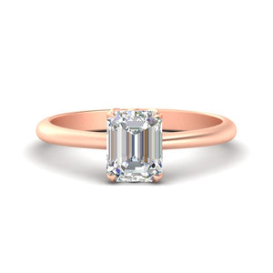 Cathedral Emerald Cut Solitaire Ring